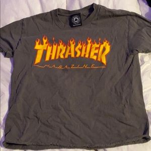 grey flames thrasher shirt